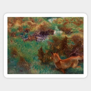 Fox Stalking Wild Ducks by Bruno Liljefors Magnet